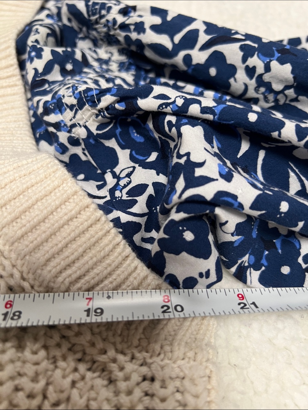 Sonoma Cream Knit Vest with Navy and White Floral popover Blouse xL - Picture 11 of 11